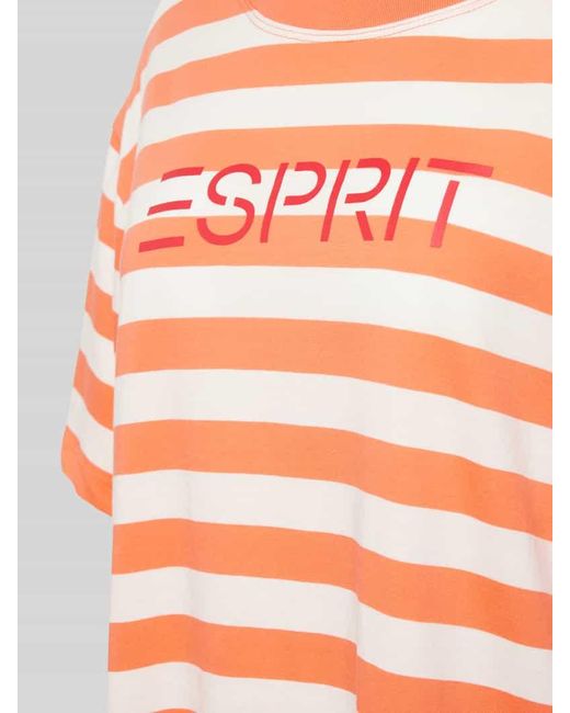 Esprit Orange Nachthemd mit Logo-Print Modell 'MIA'