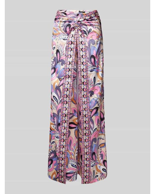 MARCIANO BY GUESS Purple Wide Leg Stoffhose mit Knotendetail Modell 'GYPSET'