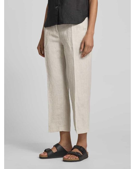 M·a·c Natural Straight Leg Leinenhose in verkürzter Passform Modell 'Nora'
