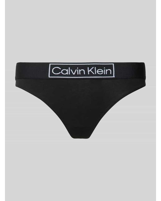 Calvin Klein Black String mit elastischem Logo-Bund