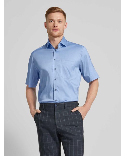 Eterna Comfort Fit Business-Hemd mit 1/2-Arm in Blue für Herren