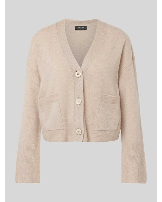 Marc Cain Kasjmier Cardigan Met Opgestikte Zakken in het Natural