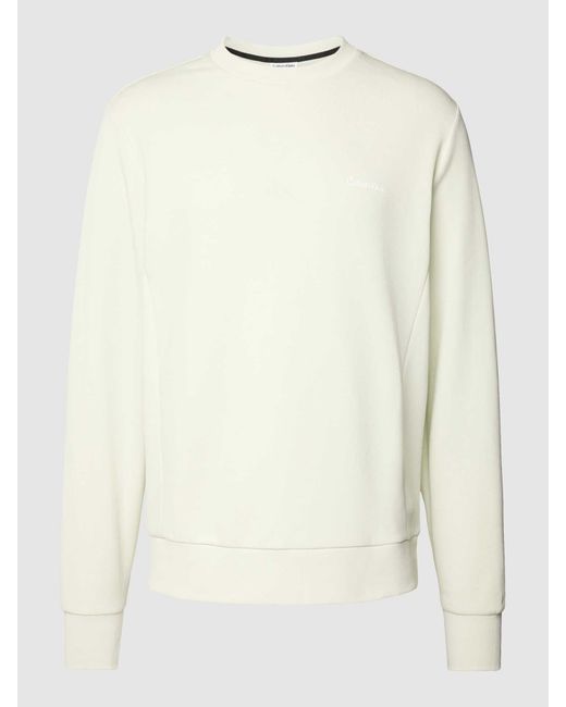 Calvin Klein Sweatshirt Met Labelprint in het Natural voor heren