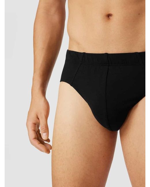 Schiesser Slip Mit Elastischem Bund Modell 'Supermini' Im 3Er-Pack in Black für Herren