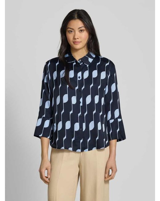 someday. Blue Regular Fit Bluse Mit 3/4-Arm Modell 'Zellie'