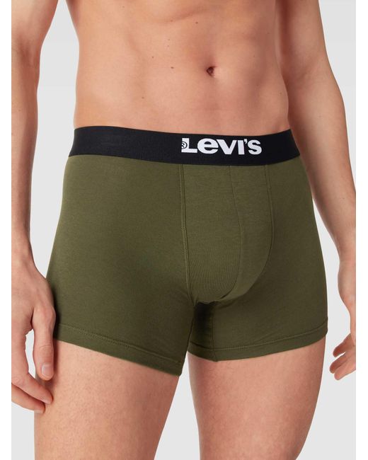 Levi's Boxershort Met Labeldetail, Model 'Solid Basic' in het Green voor heren