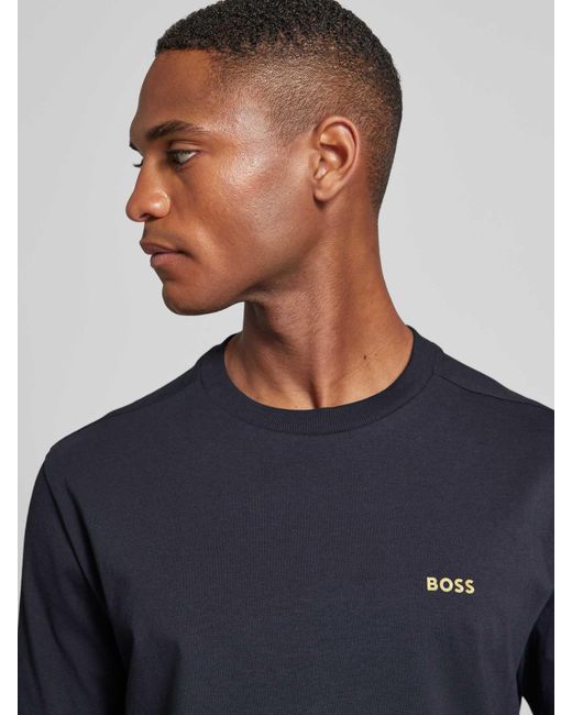 Boss T-Shirt mit Label-Print in Blue für Herren