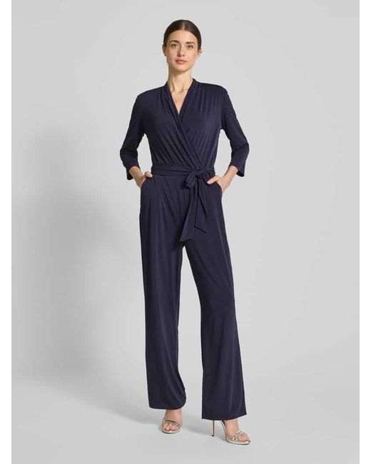 S.oliver Blue Regular Fit Jumpsuit mit 3/4-Arm