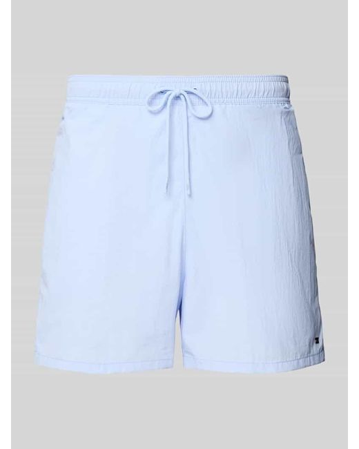 Tommy Hilfiger Regular Fit Badeshorts mit Logo-Stitching in Blue für Herren