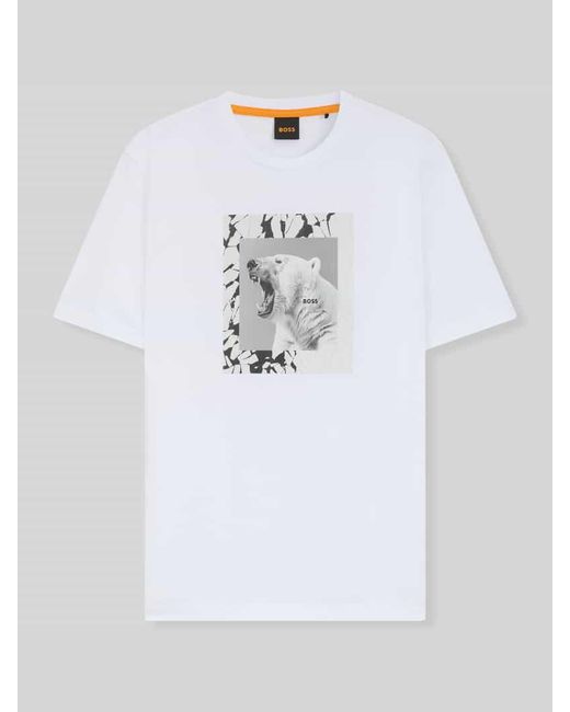 Boss Regular Fit T-Shirt aus reiner Baumwolle in White für Herren