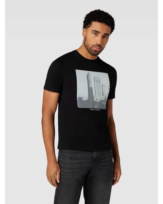 Armani Exchange T-Shirt mit Motiv-Print in Black für Herren