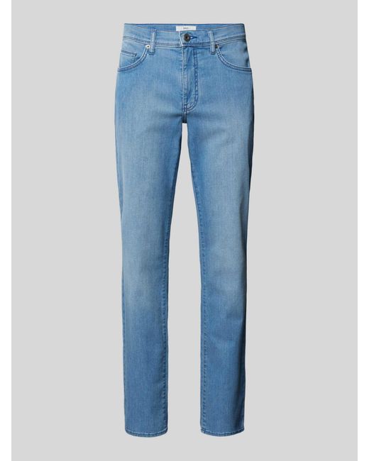 Brax Straight Fit Jeans mit Label-Patch Modell 'CADIZ' in Blue für Herren