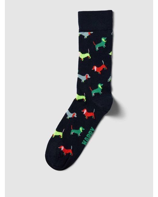 Happy Socks Socken mit Allover-Muster Modell 'Puppy Love' in Blue für Herren