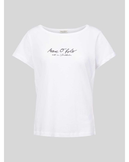 Marc O' Polo T-shirt Met Statementprint in het White