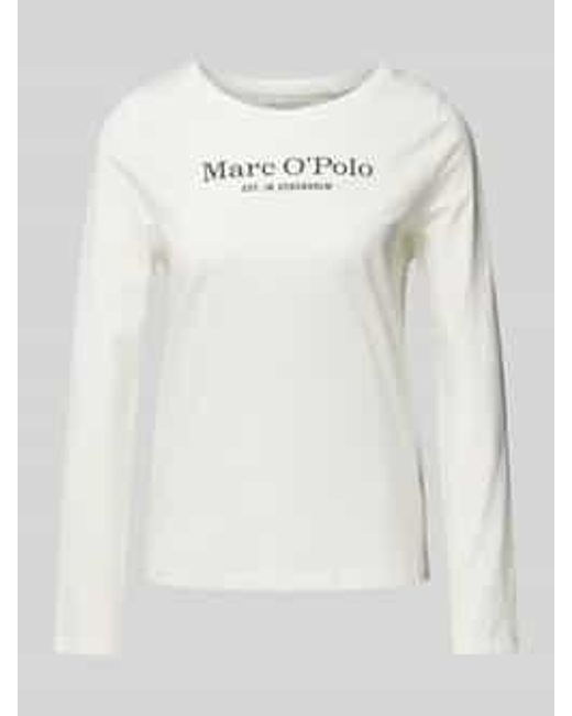 Marc O' Polo Shirt Met Lange Mouwen En Labelprint in het Gray