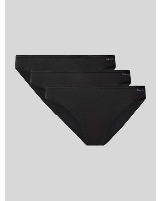 Calvin Klein Black Slip im unifarbenen Design im 3er-Pack