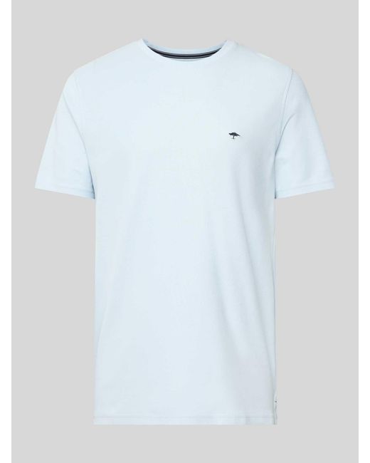 Fynch-Hatton T-shirt Met Logostitching in het Blue voor heren