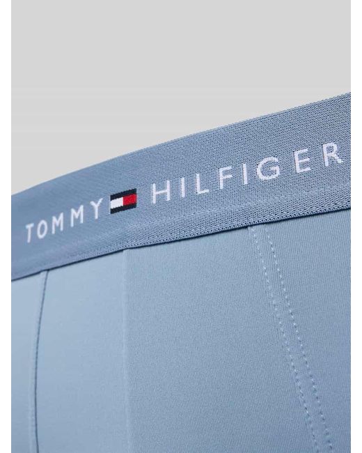 Tommy Hilfiger Regular Fit Trunks mit Label Bund im 3er-Pack in Blue für Herren