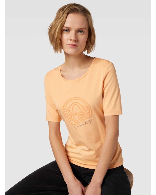 Sportalm Orange T-Shirt mit Motiv-Print