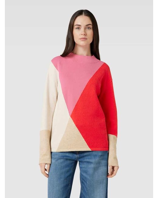 Betty Barclay Red Strickpullover im Color-Blocking-Design