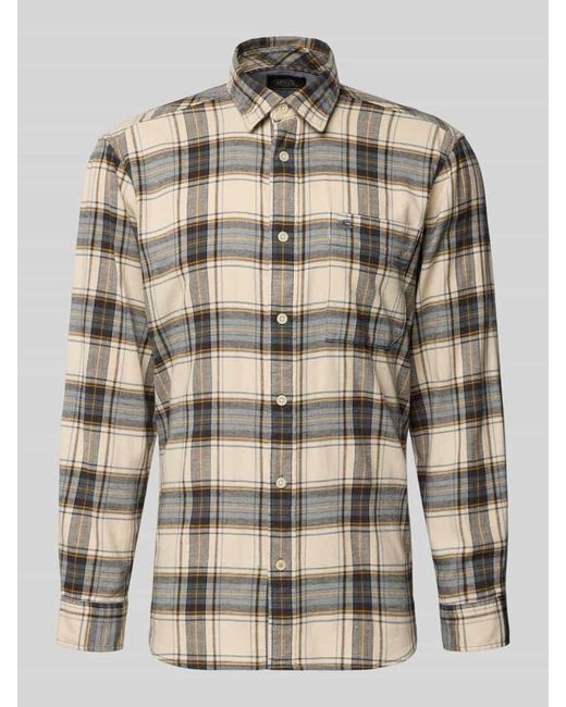 Camel Active Regular Fit Freizeithemd aus Flanell mit Label-Stitching in Multicolor für Herren