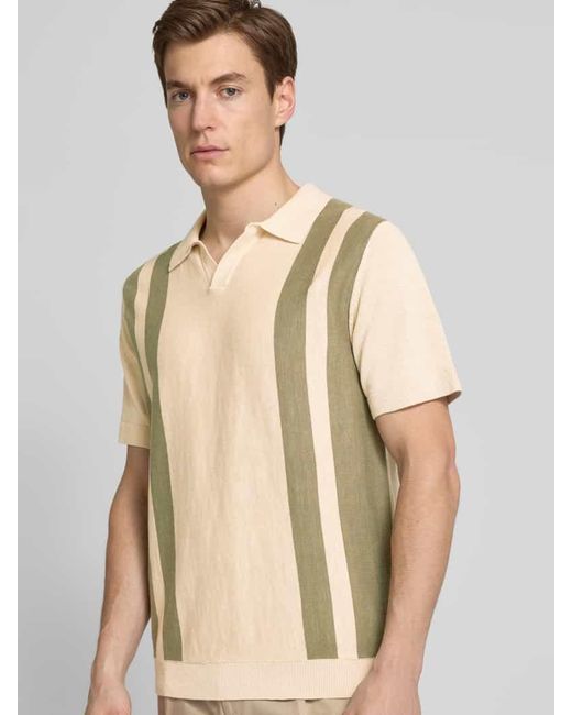 SELECTED Poloshirt mit V-Ausschnitt Modell 'MATTIS' in Natural für Herren
