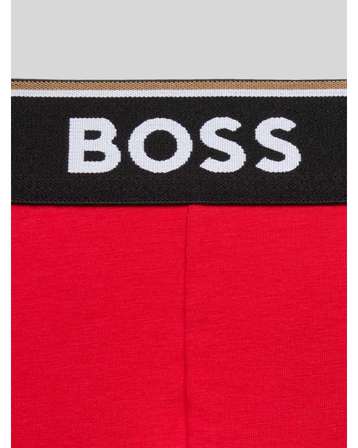 Boss Trunks mit elastischem Logo-Bund im 3er-Pack in Red für Herren
