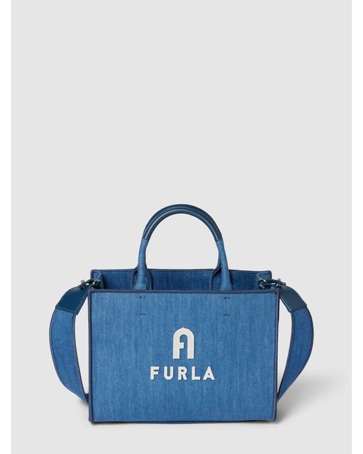 Furla Tote Bag Met Labeldetail in het Blue