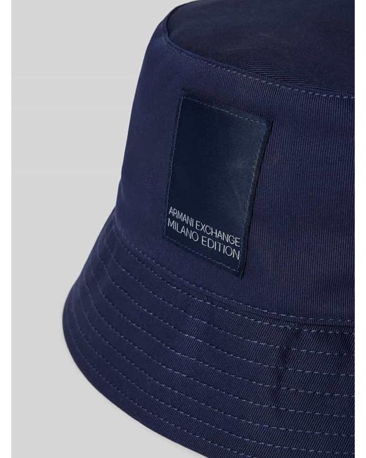Armani Exchange Bucket Hat mit Label-Badge in Blue für Herren