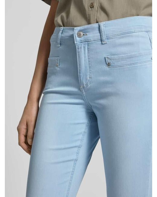 ANGELS Blue Flared Jeans mit Leistentaschen Modell 'Leni'