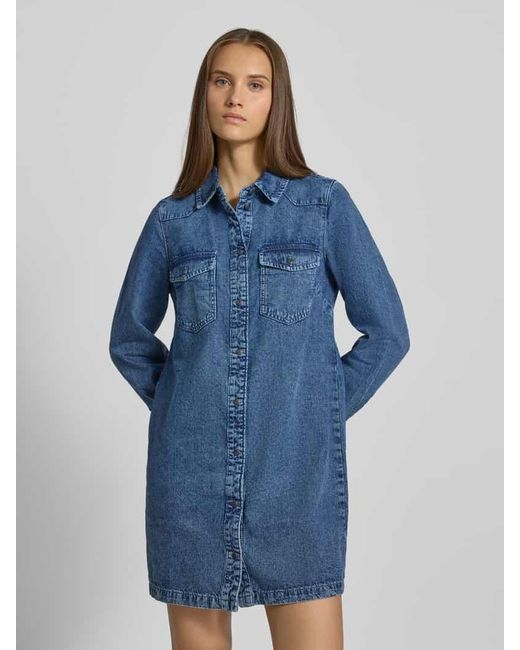Noisy May Blue Jeanskleid mit Brusttaschen Modell 'NEW SIGNE'