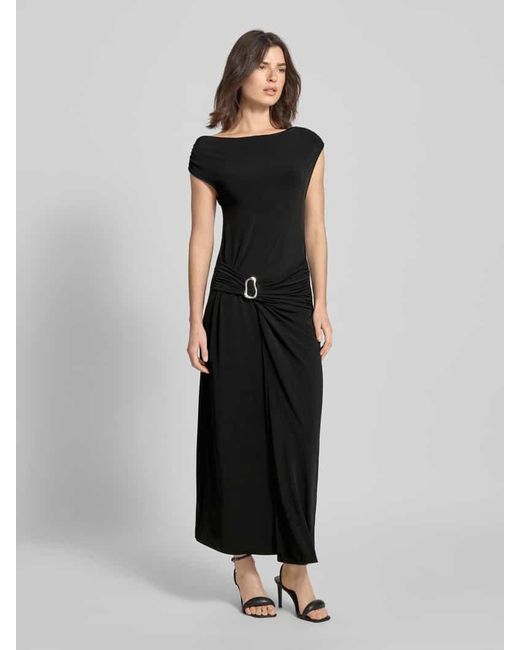Neo Noir Black Slim Fit Maxikleid mit Zierschnalle Modell 'Minja'