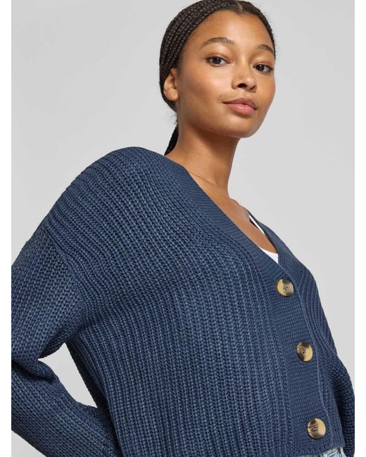ONLY Regular Fit Gebreid Jack Met Extra Brede Schouders, Model 'Carol' in het Blue