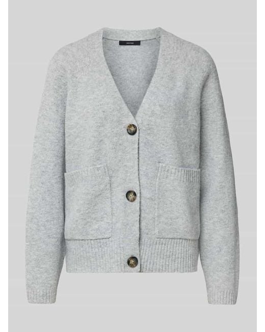 Vero Moda Gray Comfort Fit Strickjacke mit V-Ausschnitt Modell 'BOOM'