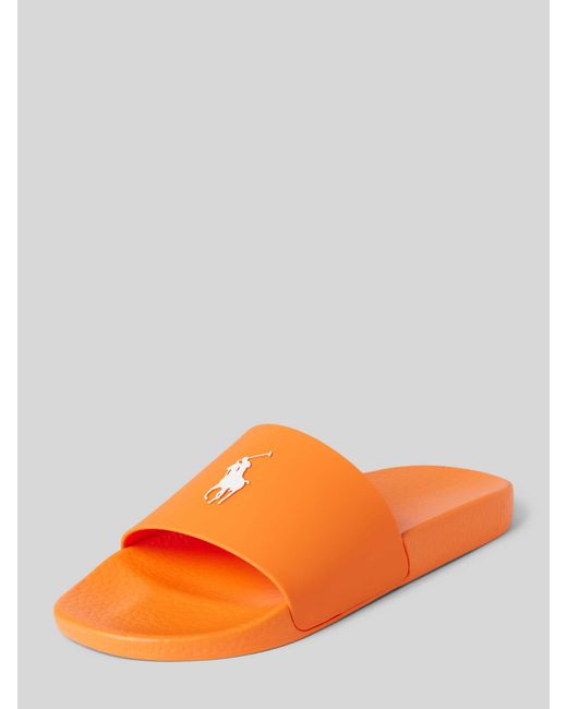 Polo Ralph Lauren Slides mit Label-Prägung in Orange für Herren