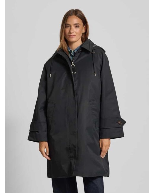Barbour Black Regular Fit Mantel aus Baumwoll-Mix Modell 'SADIE'
