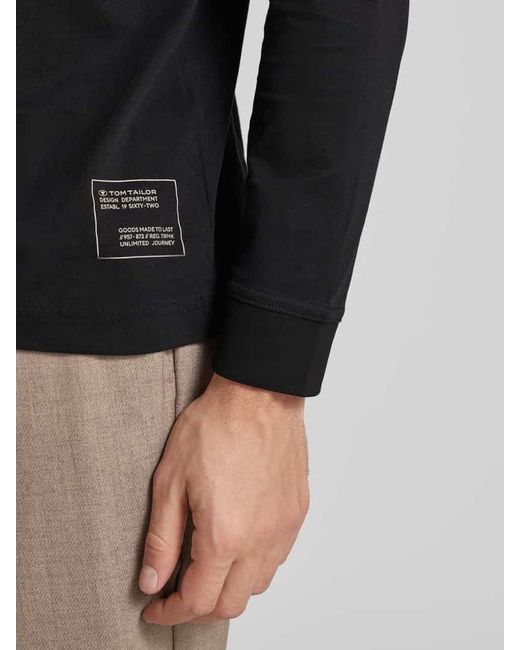 Tom Tailor Regular Fit Langarmshirt Aus Reiner Baumwolle in Black für Herren