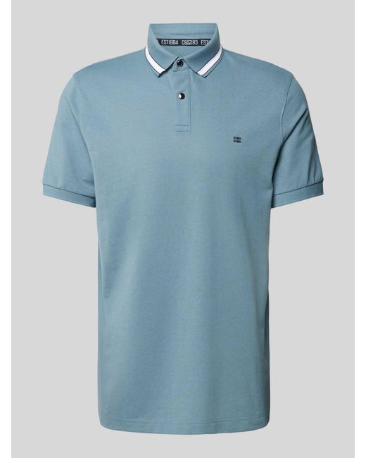 Christian Berg Men Regular Fit Poloshirt mit Logo-Print in Blue für Herren