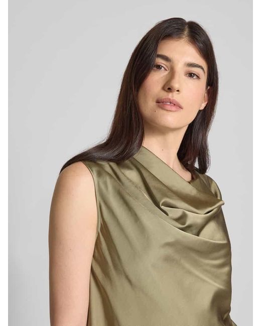 S.oliver Green Loose Fit Satinbluse aus Viskose-Mix