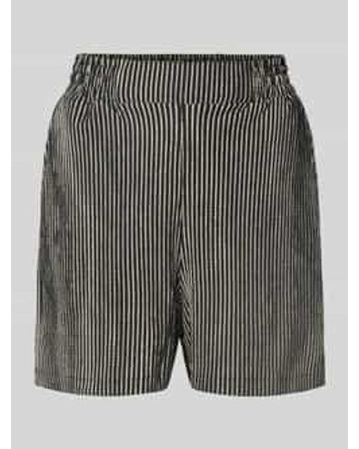Tom Tailor Korte Relaxed Fit Broek Met Structuurmotief in het Gray