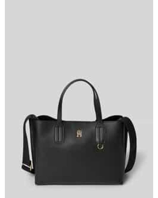 Tommy Hilfiger Tote Bag Met Logo-Applicatie Van Metaal in het Black