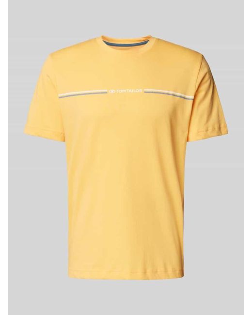Tom Tailor Regular Fit T-Shirt aus reiner Baumwolle mit Print in Yellow für Herren