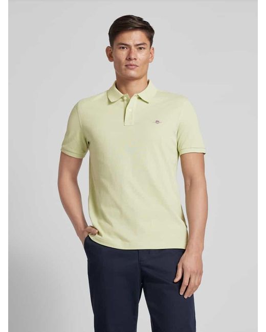 Gant Regular Fit Poloshirt mit Label-Stitching Modell 'SHIELD' in Green für Herren
