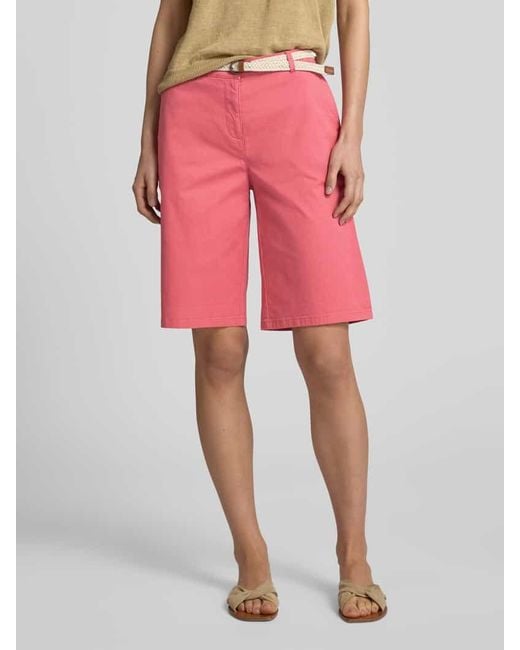 Christian Berg Women Pink Bermudas Mit Gürtel Und Französischen Eingrifftaschen