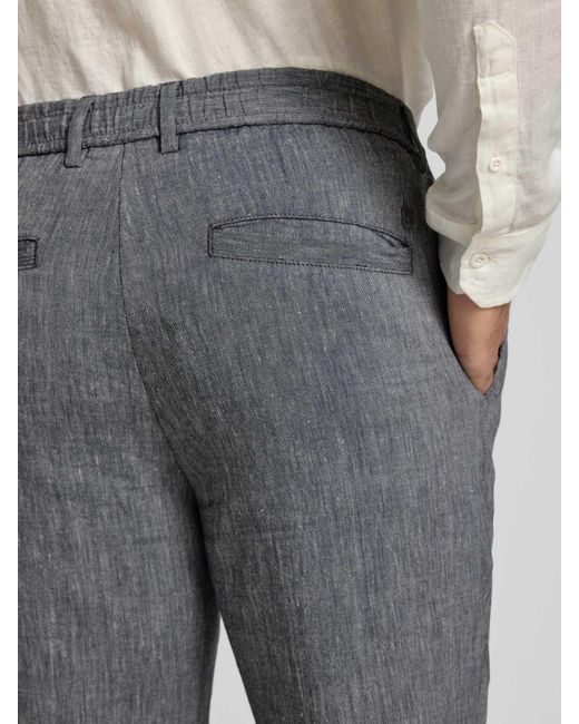 Boss Regular Tapered Fit Linnen Broek Met Tunnelkoord in het Gray voor heren