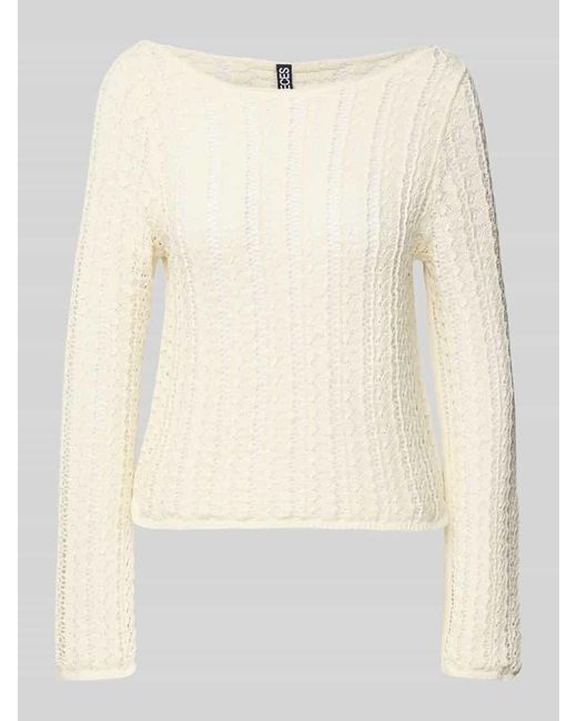 Pieces Natural Regular Fit Pullover mit U-Boot-Ausschnitt Modell 'SIRI'