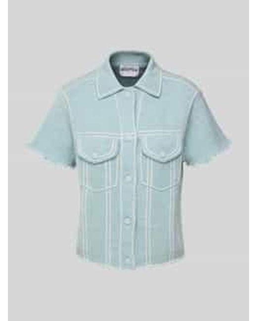Kujten Gebreid Jack Met Knoopsluiting in het Blue