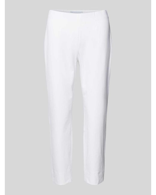 RAFFAELLO ROSSI White Slim Fit Hose in unifarbenem Design Modell 'PENNY'