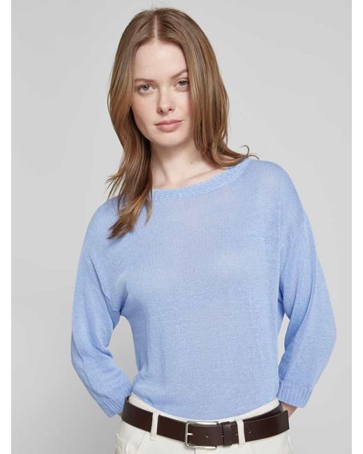 Weekend by Maxmara Blue Strickpullover Mit Gerippten Abschlüssen Modell 'Selz'