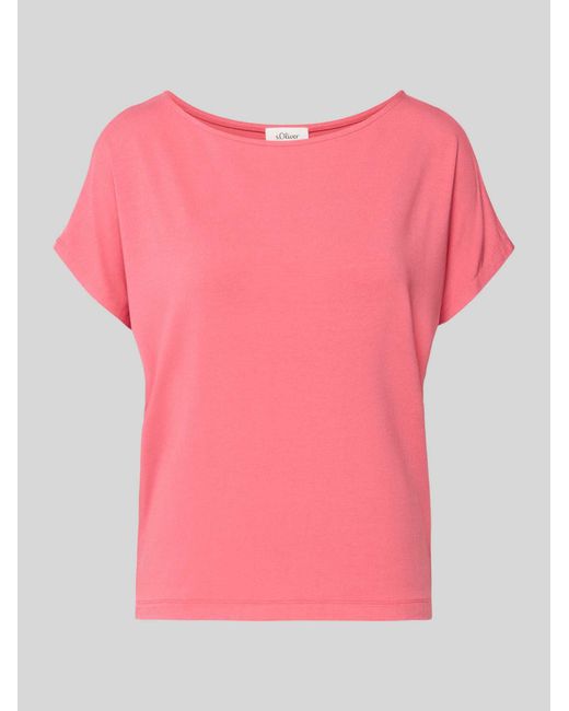 S.oliver Relaxed Fit T-Shirt Van Viscosemix in het Pink